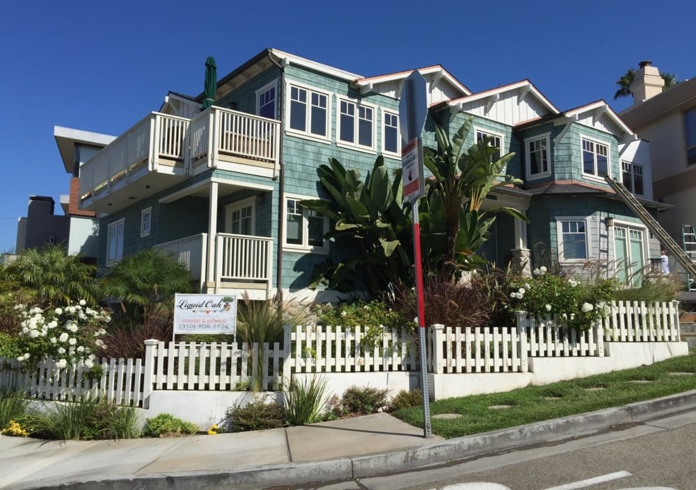 house painted green by Liquid Oak Painting
